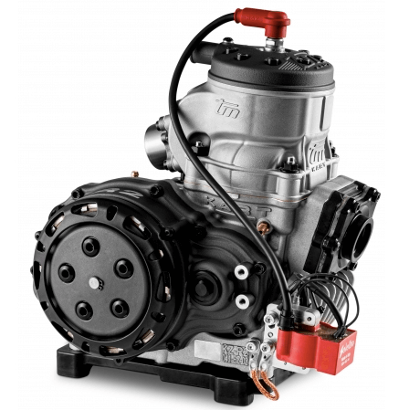 Motor TM KZ R2 "Total Black" Preparado TM Standard. LLega el nuevo motor TM KZ R2 125cc, 2 tiempos / 6 marchas. Incluye: - Carburador Dellorto VHSH30 CS - Escape y Silenciador aprobado para competición. - Sistema de encendido Selettra - Base motor Aceite para la mezcla: 4%/5% Sintético.