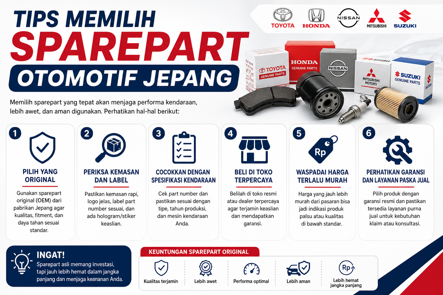 Tips Memilih Sparepart Otomotif Jepang - sparepart