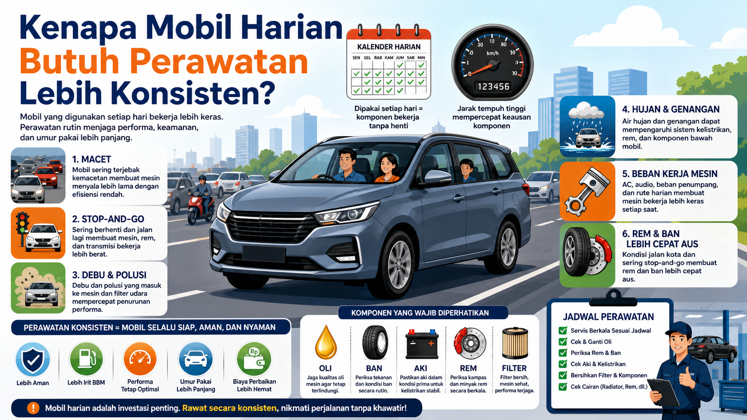 Kenapa Mobil Harian Butuh Perawatan Lebih Konsisten? - mobil