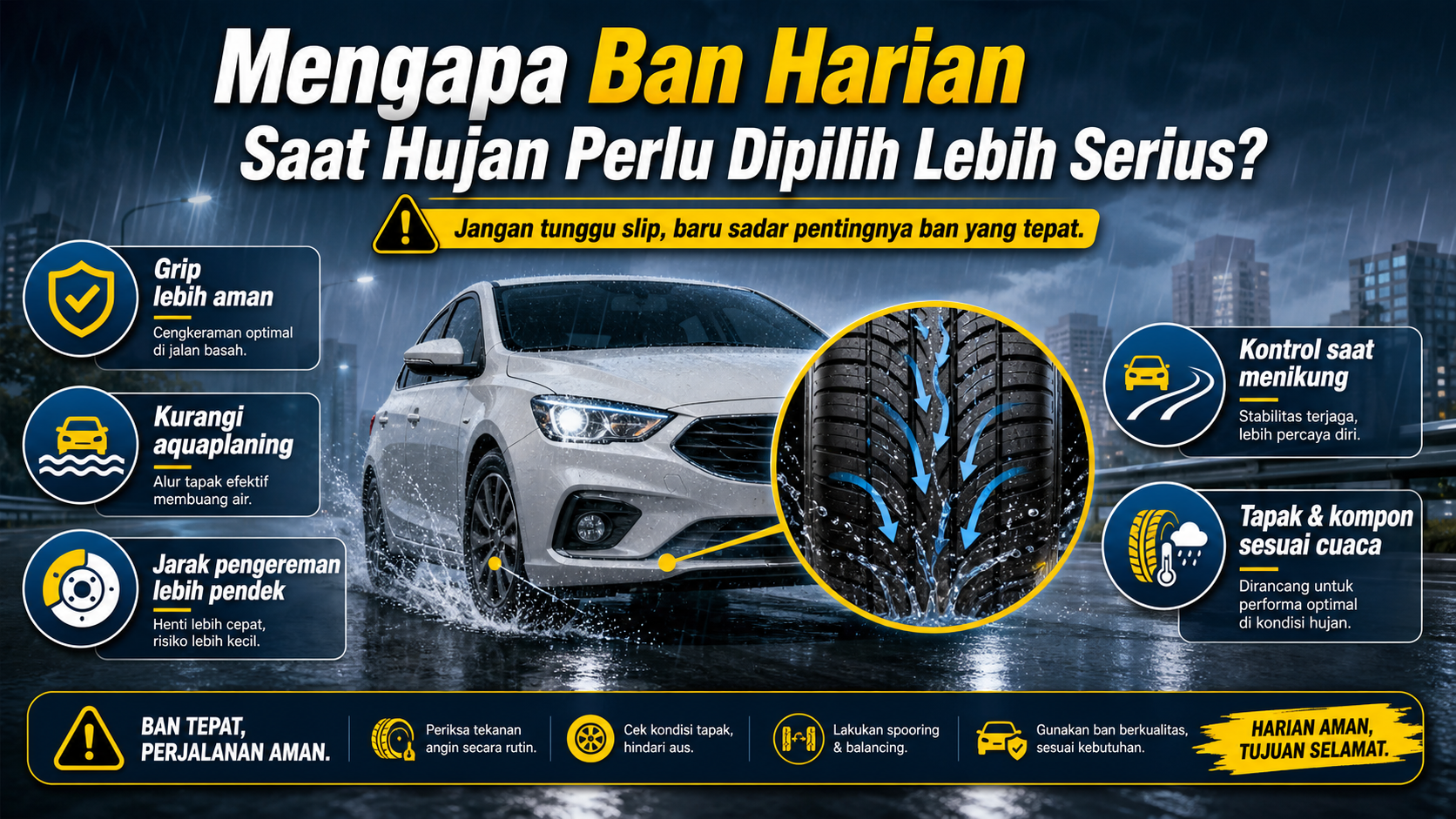 Mengapa Ban Harian Saat Hujan Perlu Dipilih Lebih Serius? - ban