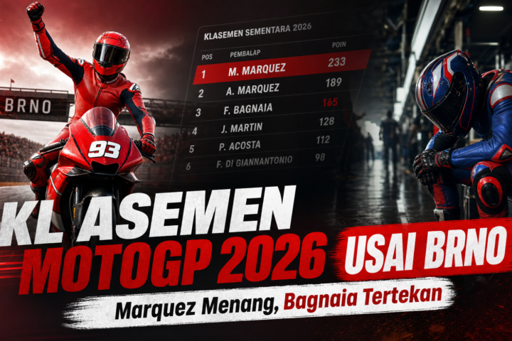 motogp - Klasemen MotoGP 2026 Usai Brno: Marquez Menang, Bagnaia Tertekan