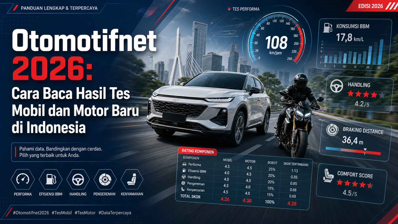 otomotifnet - Otomotifnet 2026: Cara Baca Hasil Tes Mobil dan Motor Baru di Indonesia