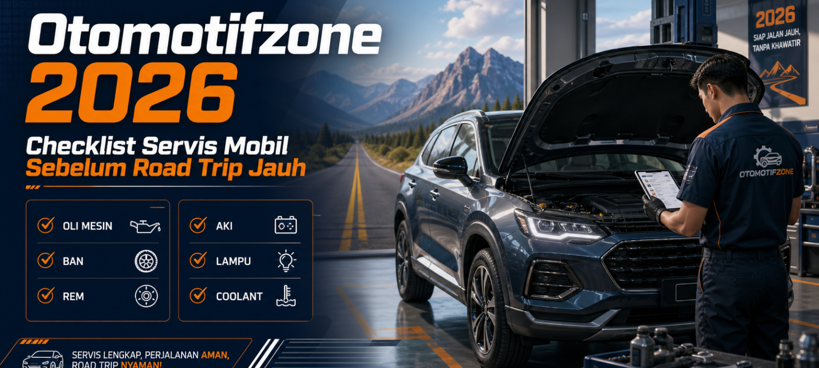 otomotifzone - Otomotifzone 2026: Checklist Servis Mobil Sebelum Road Trip Jauh