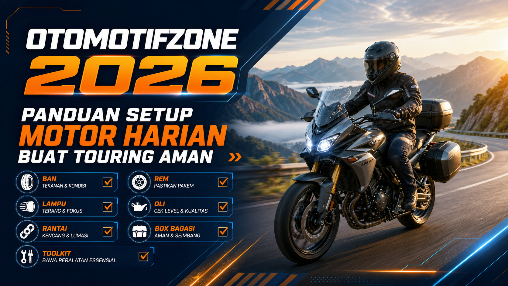 otomotifzone - Otomotifzone 2026: Panduan Setup Motor Harian buat Touring Aman