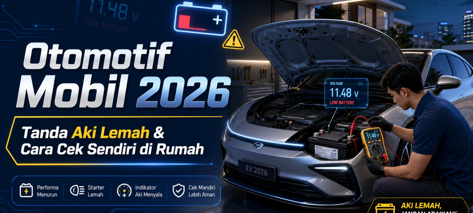aki - Otomotif Mobil 2026: Tanda Aki Lemah dan Cara Cek Sendiri di Rumah
