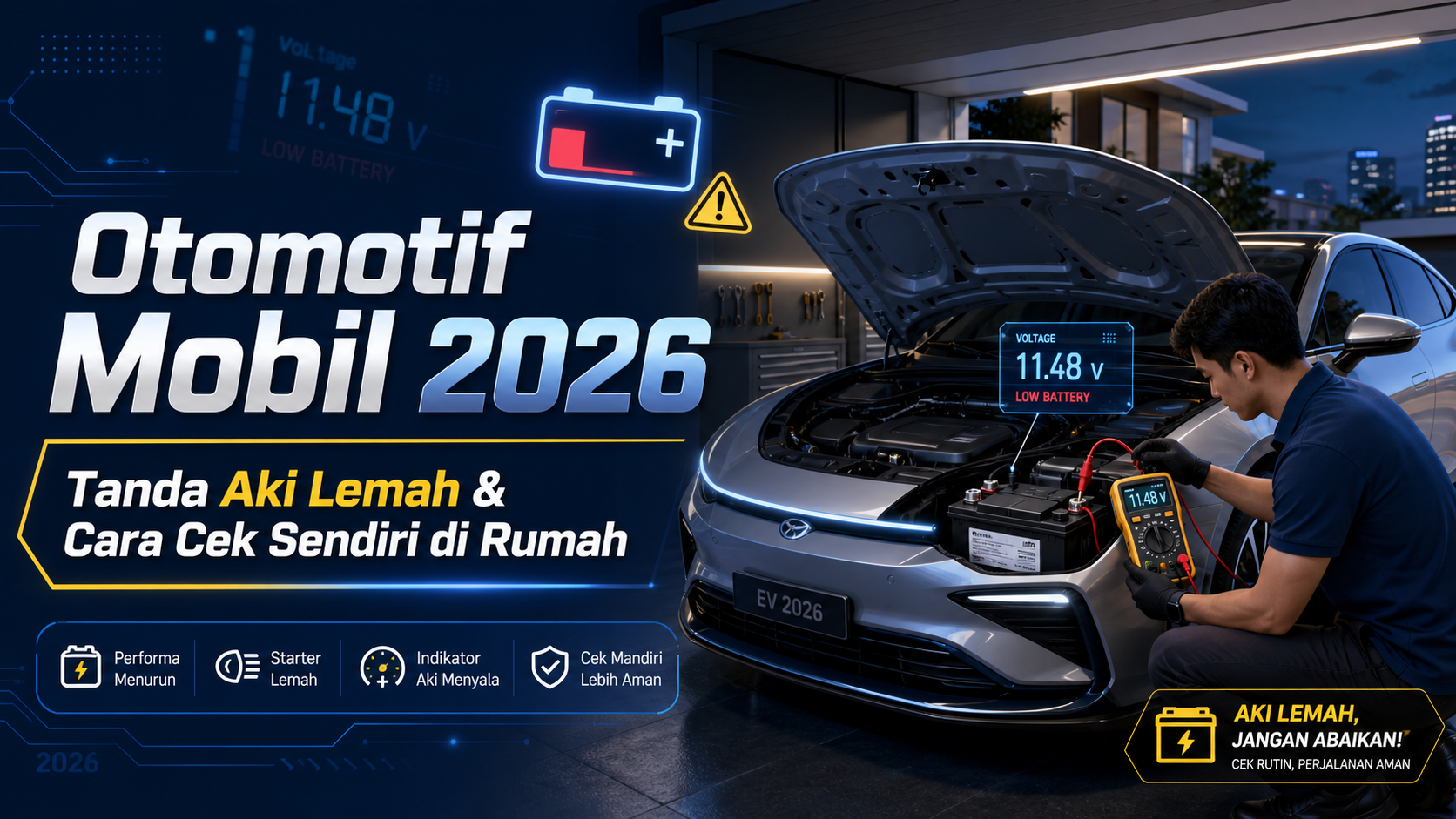 aki - Otomotif Mobil 2026: Tanda Aki Lemah dan Cara Cek Sendiri di Rumah