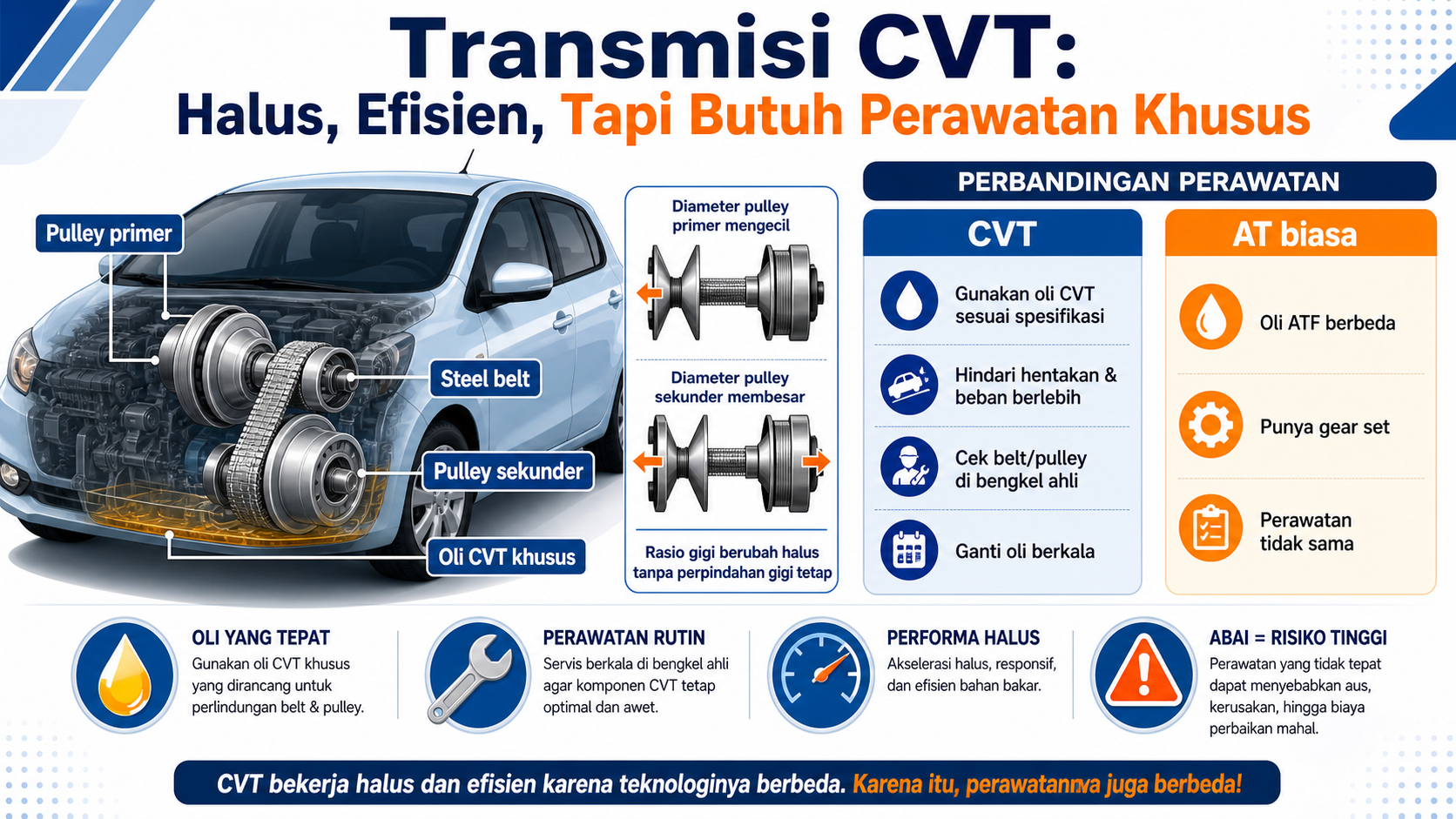 Apa Itu Transmisi CVT dan Kenapa Perawatannya Berbeda? - cvt