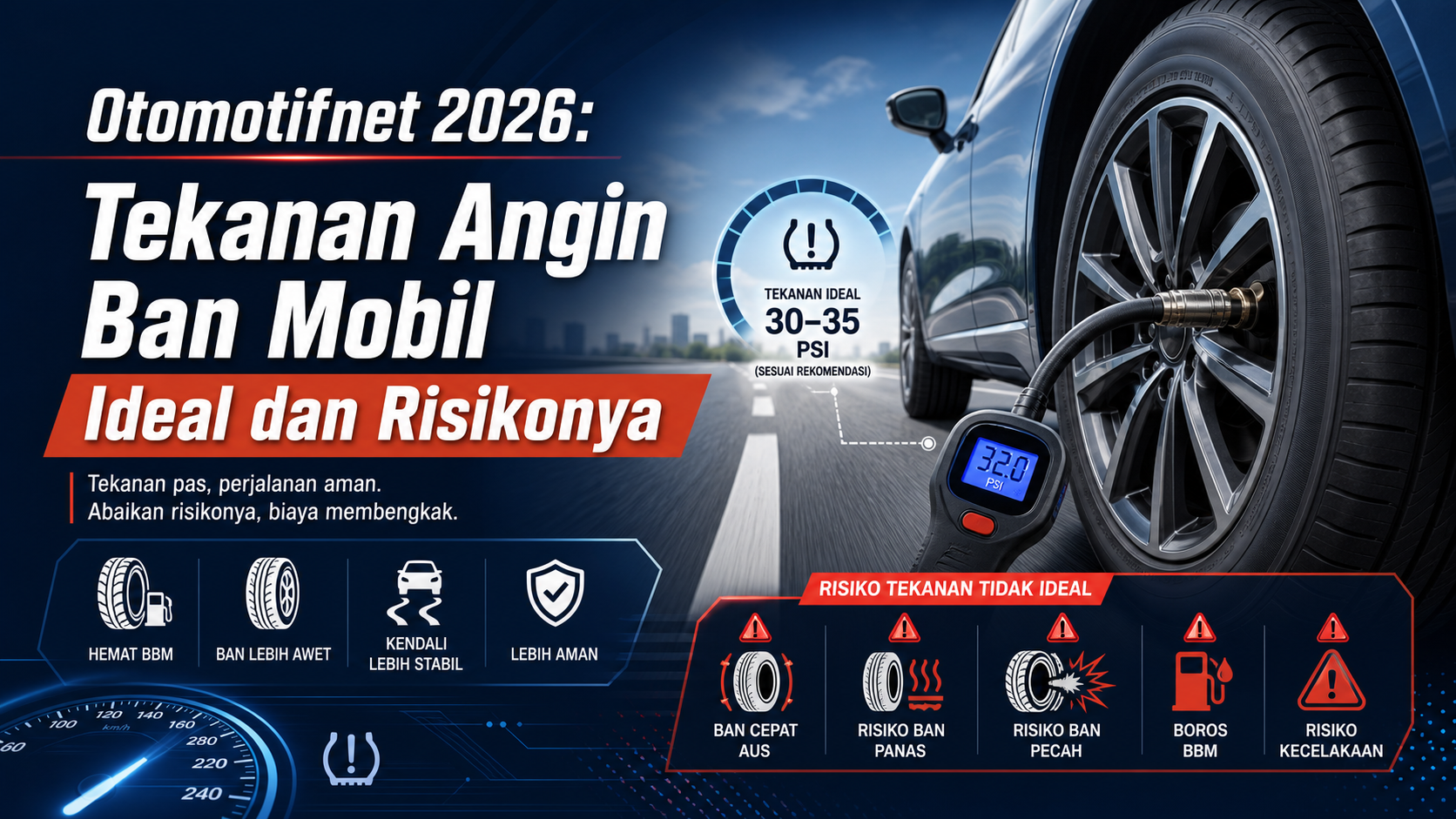 ban - Otomotifnet 2026: Tekanan Angin Ban Mobil Ideal dan Risikonya