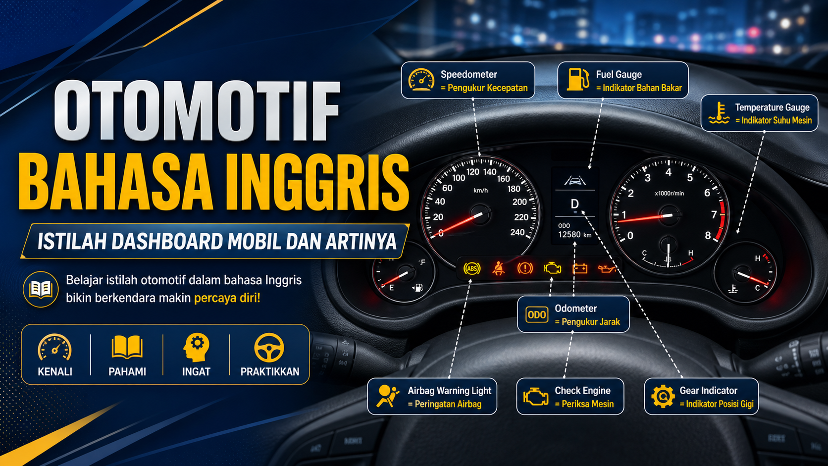 dashboard - Otomotif Bahasa Inggris: Istilah Dashboard Mobil dan Artinya