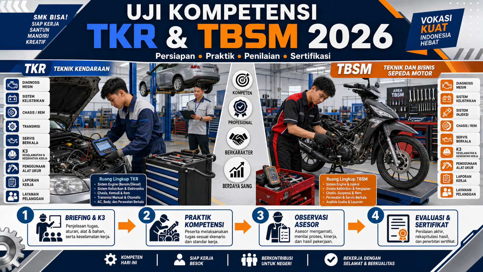 Gambaran Umum Uji Kompetensi TKR dan TBSM 2026 - otomotif
