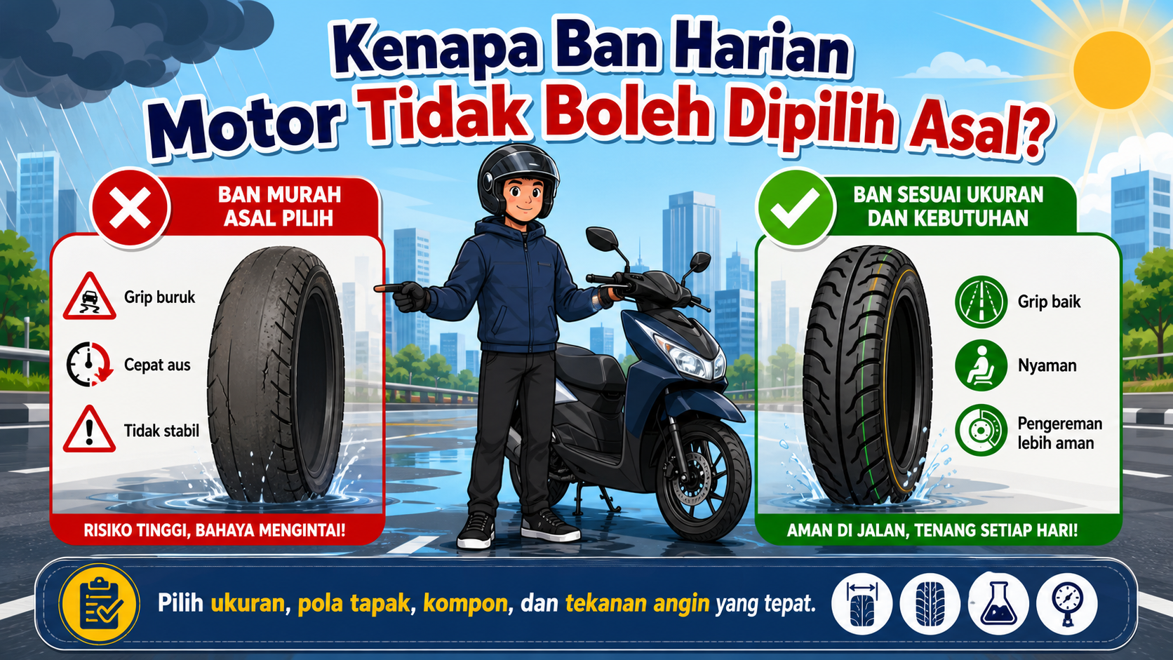 Kenapa Ban Harian Motor Tidak Boleh Dipilih Asal? - ban
