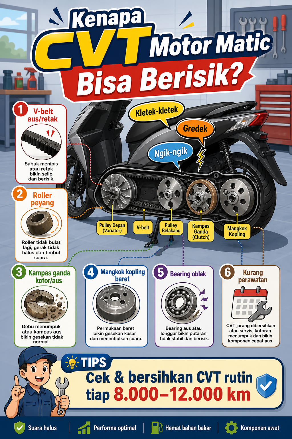 Kenapa CVT Motor Matic Bisa Berisik? - cvt