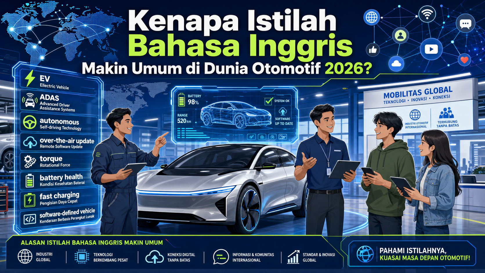 Kenapa Istilah Bahasa Inggris Makin Umum di Dunia Otomotif 2026? - otomotif