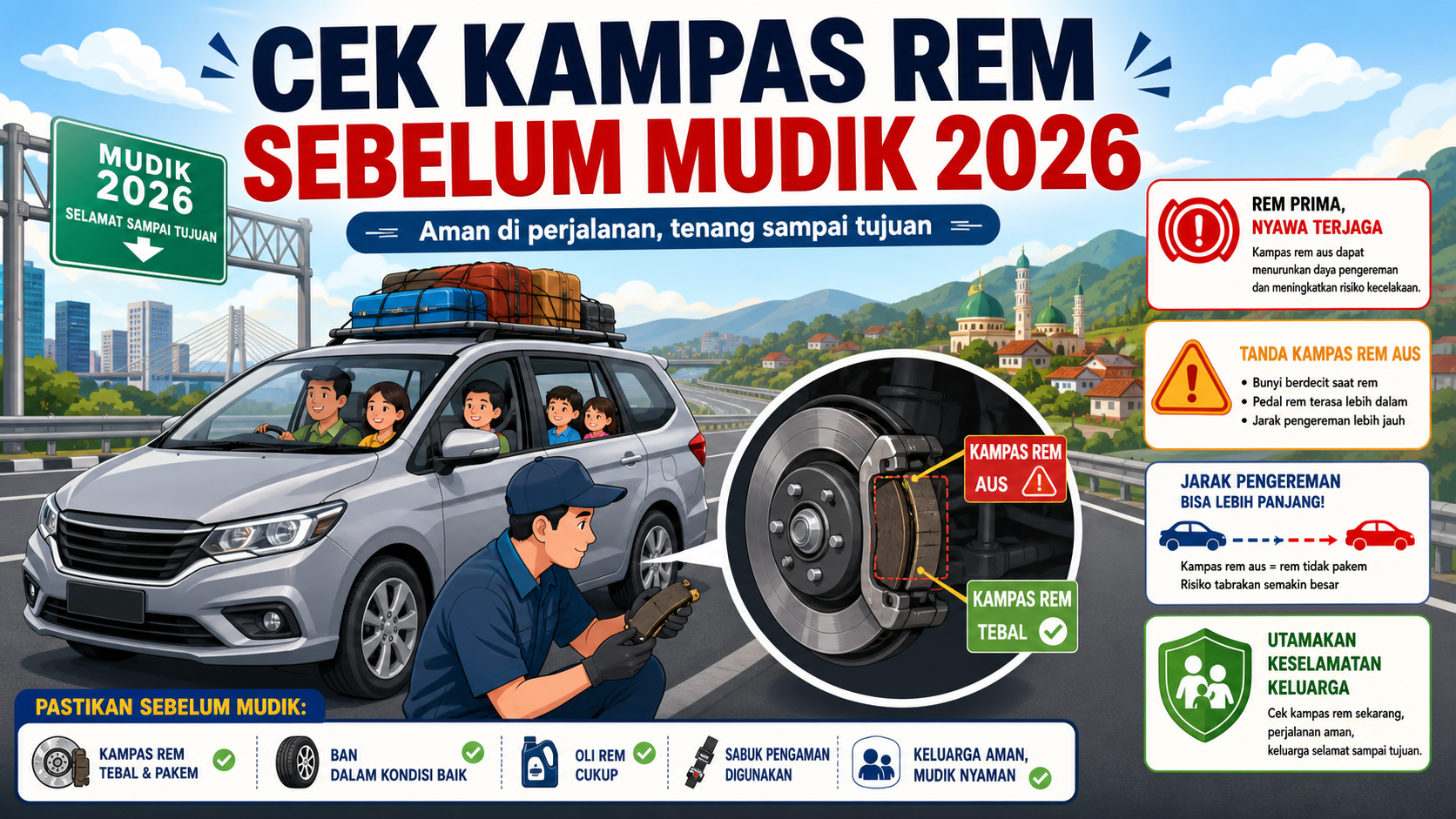 Kenapa Kampas Rem Wajib Dicek Sebelum Mudik 2026? - rem