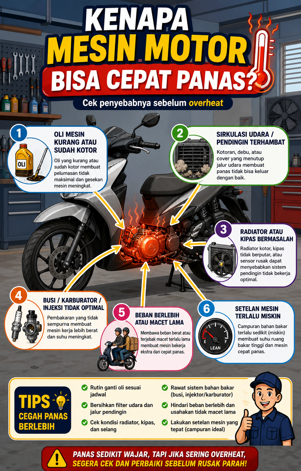 Kenapa Mesin Motor Bisa Cepat Panas? - motor