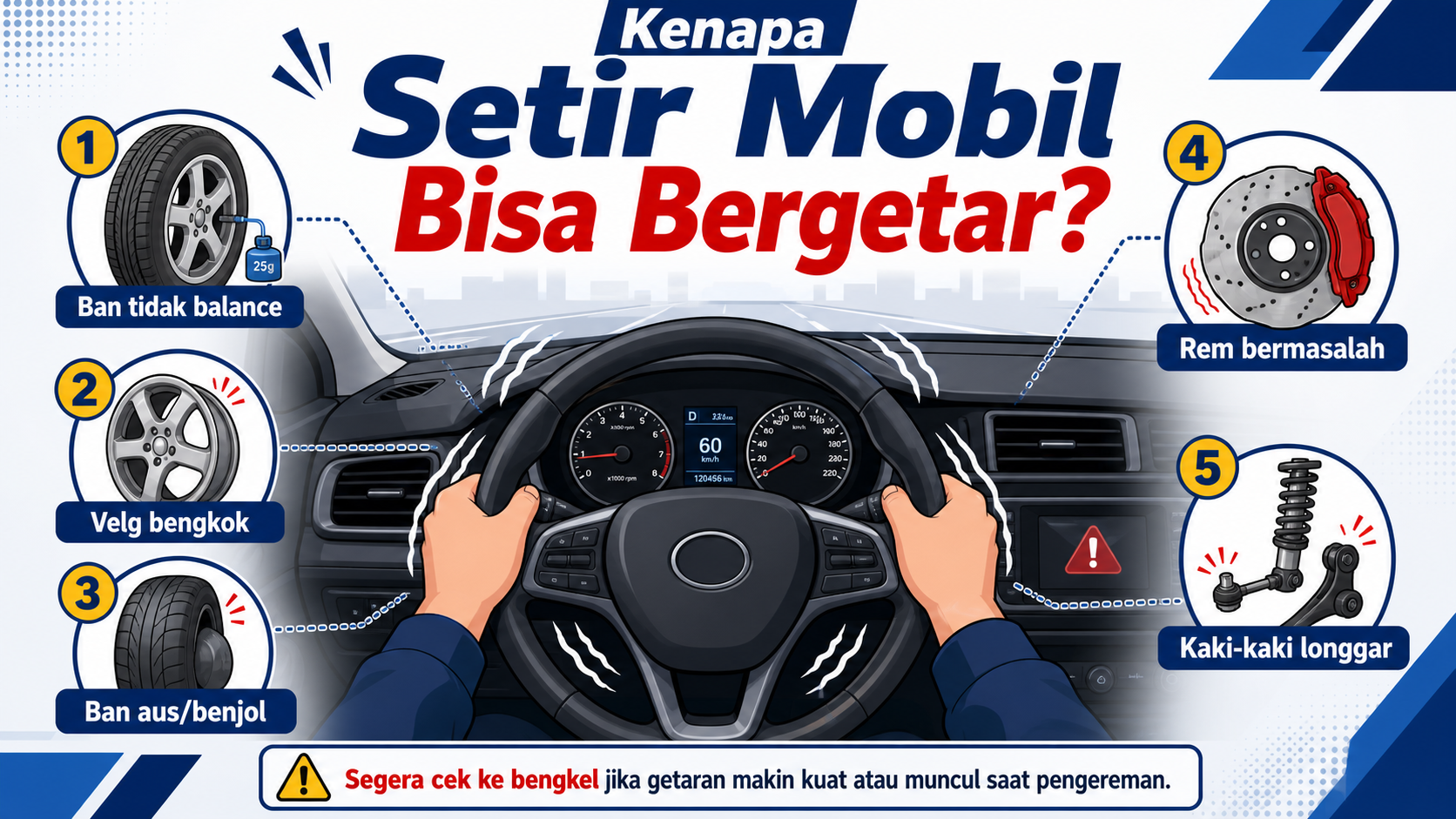 Kenapa Setir Mobil Bisa Bergetar? - setir