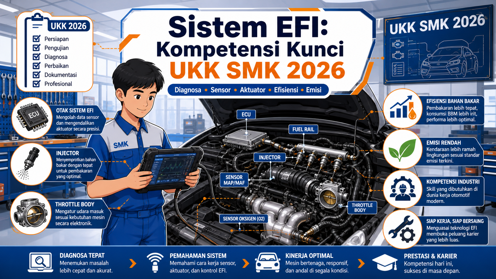Kenapa Sistem EFI Jadi Materi Penting di UKK SMK 2026? - smk