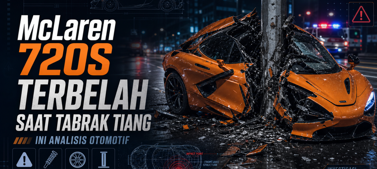 mclaren - McLaren 720S Terbelah Saat Tabrak Tiang, Ini Analisis Otomotif