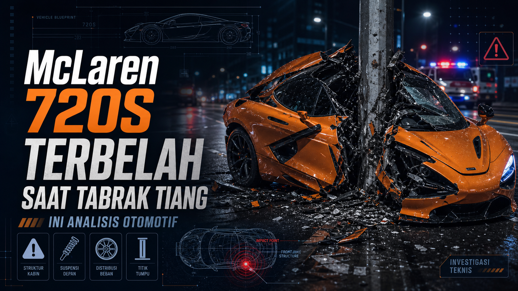 mclaren - McLaren 720S Terbelah Saat Tabrak Tiang, Ini Analisis Otomotif