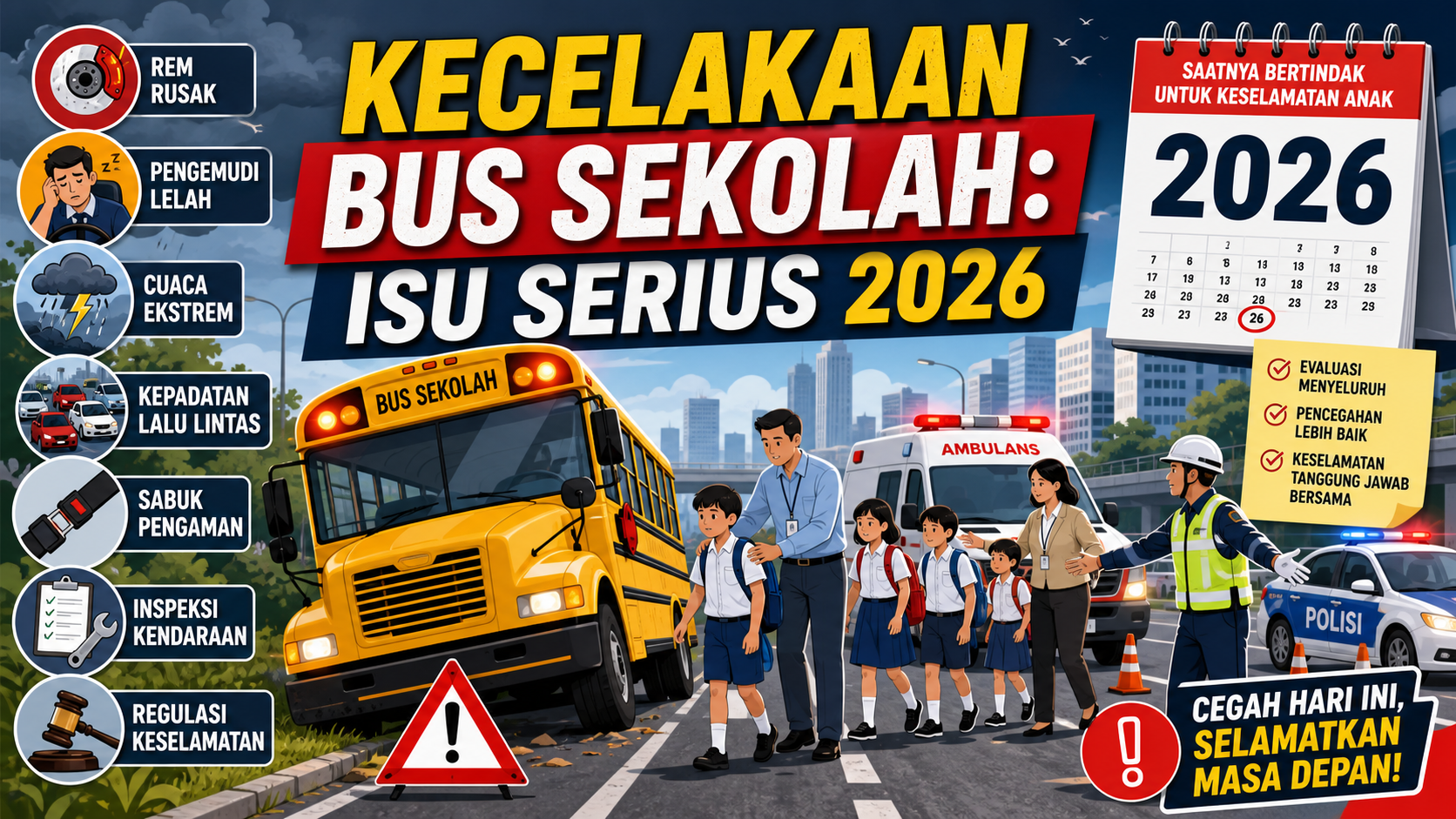 Mengapa Kecelakaan Bus Sekolah Jadi Isu Serius pada 2026? - bus
