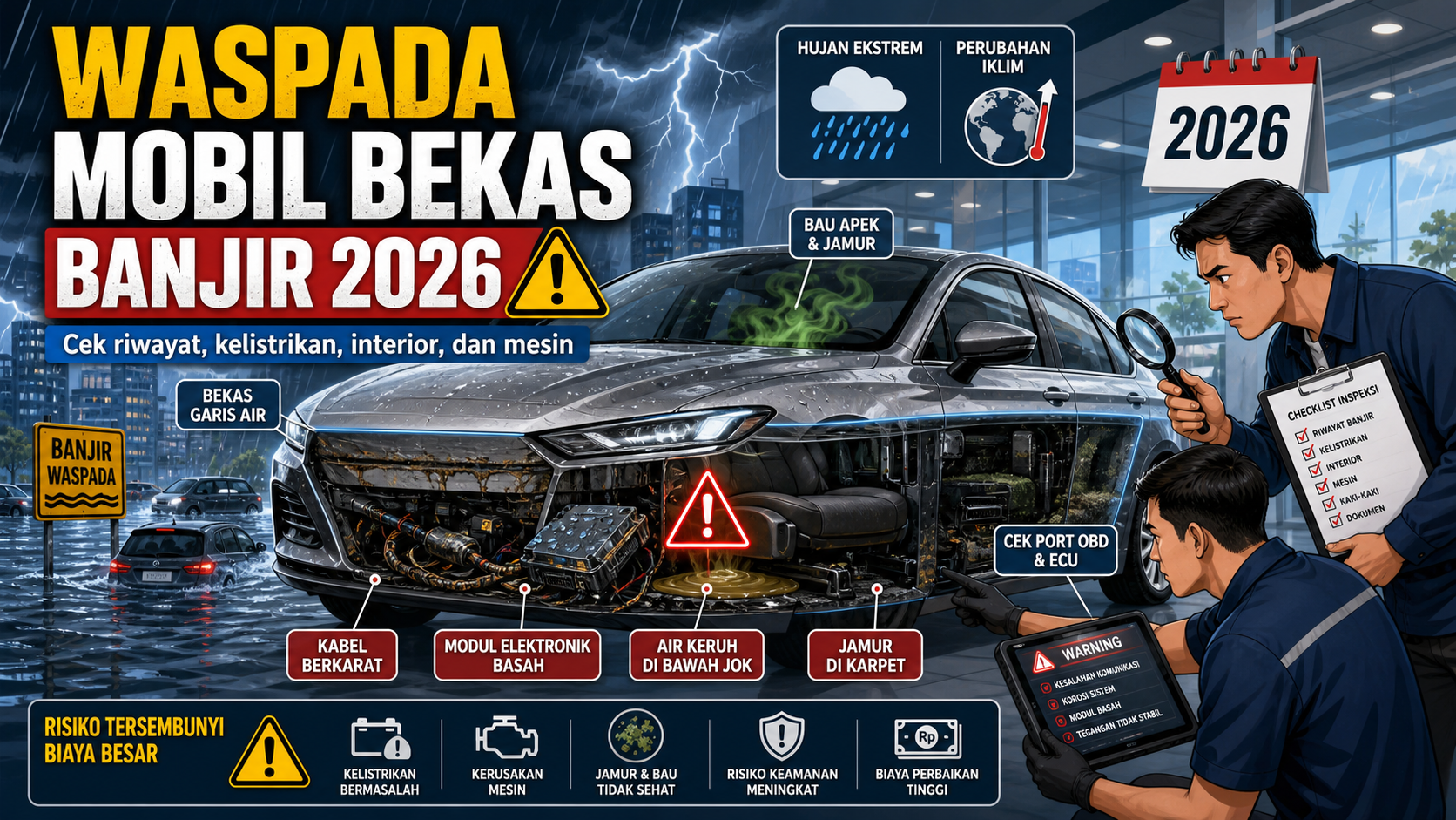 Mengapa Mobil Bekas Banjir Perlu Diwaspadai pada 2026? - otomotifzone