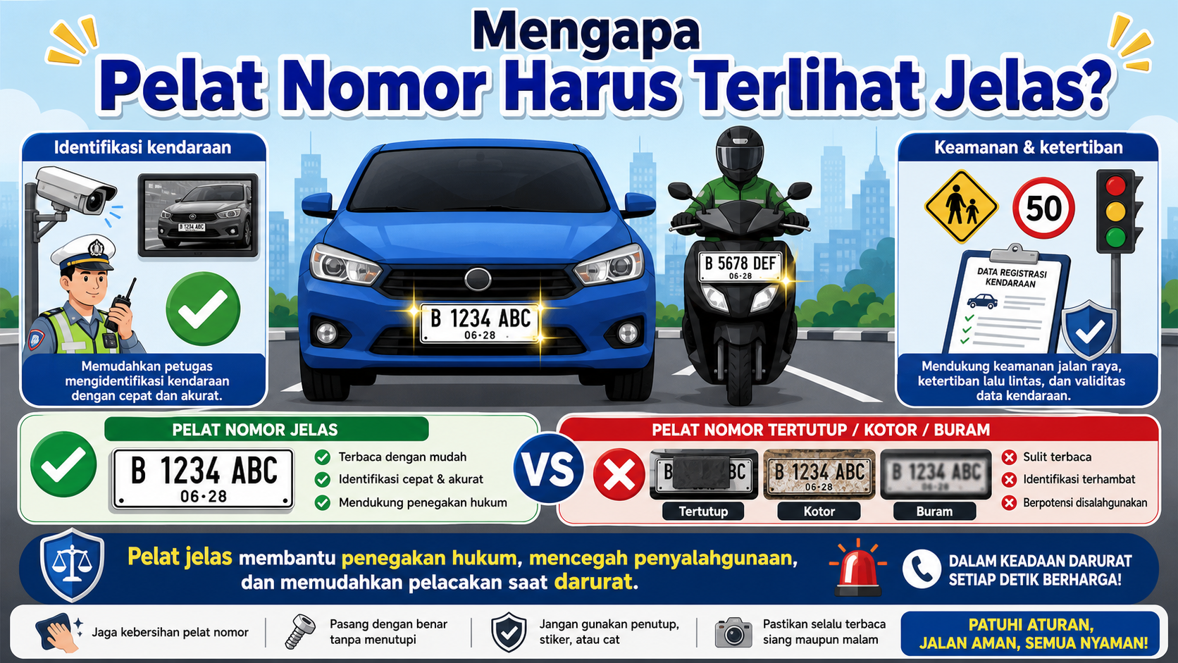 Mengapa Pelat Nomor Harus Terlihat Jelas? - pelat