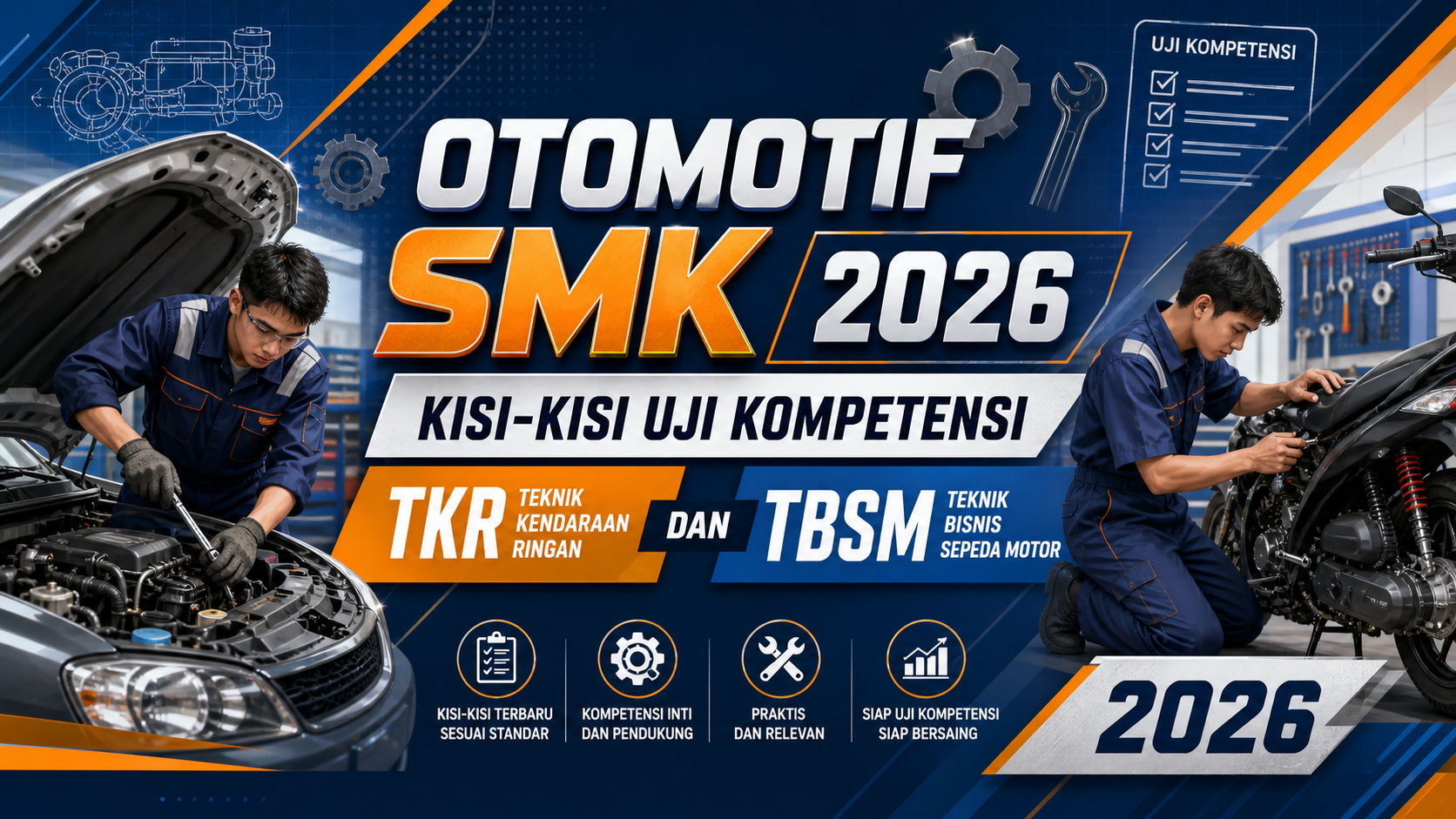 otomotif - Otomotif SMK 2026: Kisi-Kisi Uji Kompetensi TKR dan TBSM Terbaru