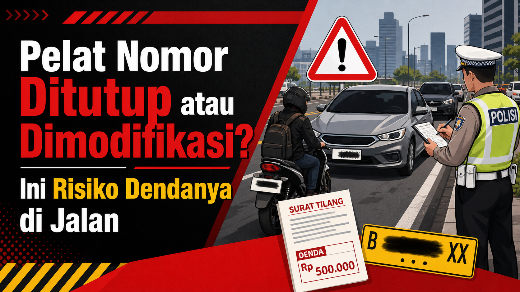 pelat - Pelat Nomor Ditutup atau Dimodifikasi? Ini Risiko Dendanya di Jalan