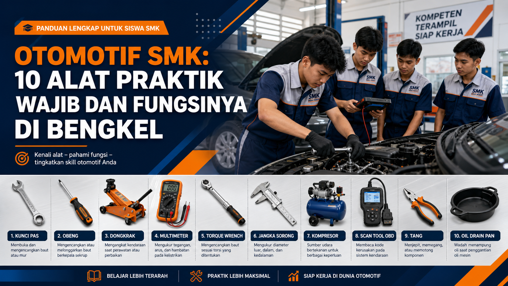 smk - Otomotif SMK: 10 Alat Praktik Wajib dan Fungsinya di Bengkel