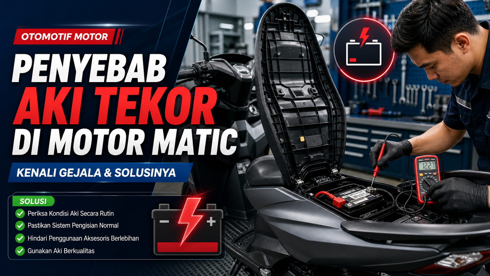 aki - Otomotif Motor: Penyebab Aki Tekor di Motor Matic dan Solusinya