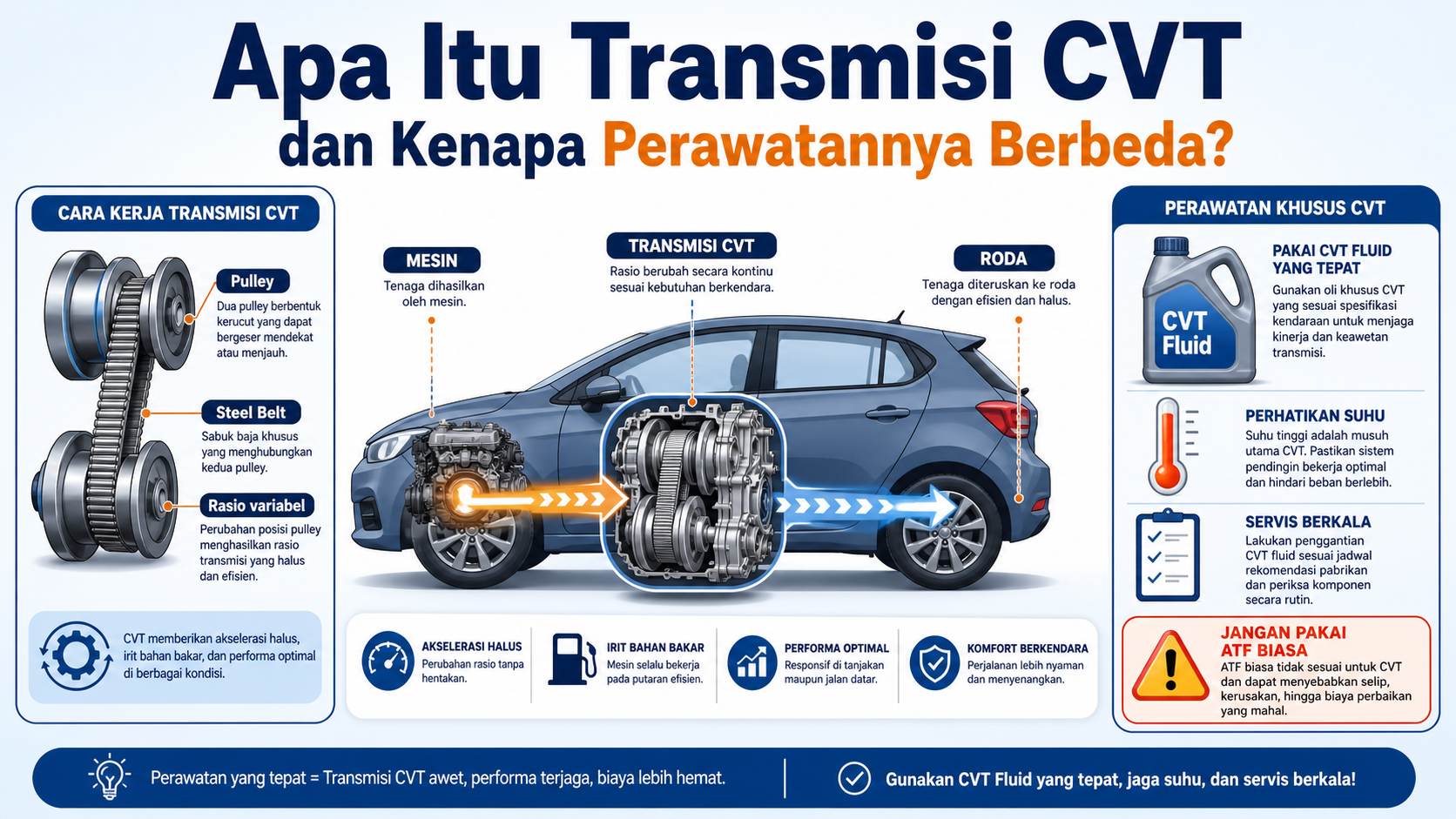 Apa Itu Transmisi CVT dan Kenapa Perawatannya Berbeda? - cvt
