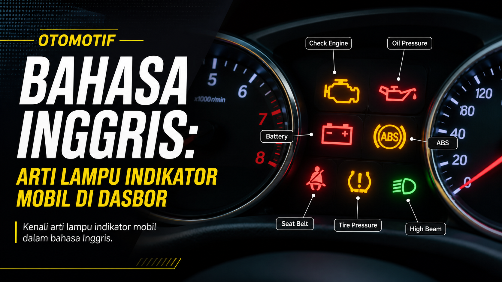 indikator - Otomotif Bahasa Inggris: Arti Lampu Indikator Mobil di Dasbor