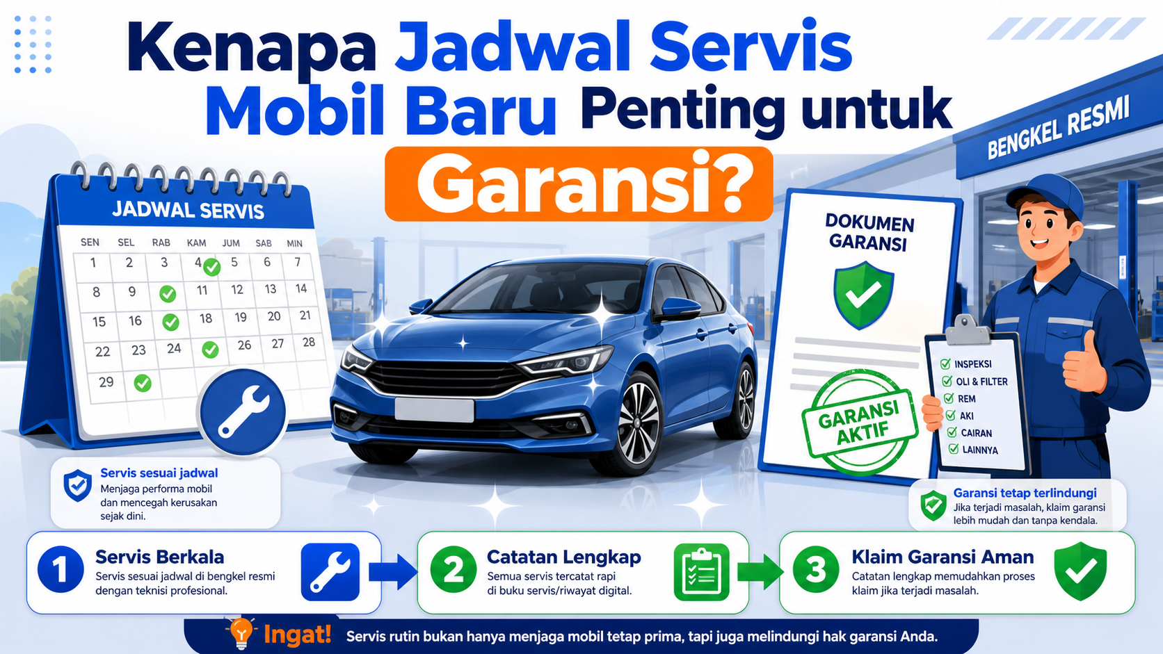Kenapa Jadwal Servis Mobil Baru Penting untuk Garansi? - otomotifnet