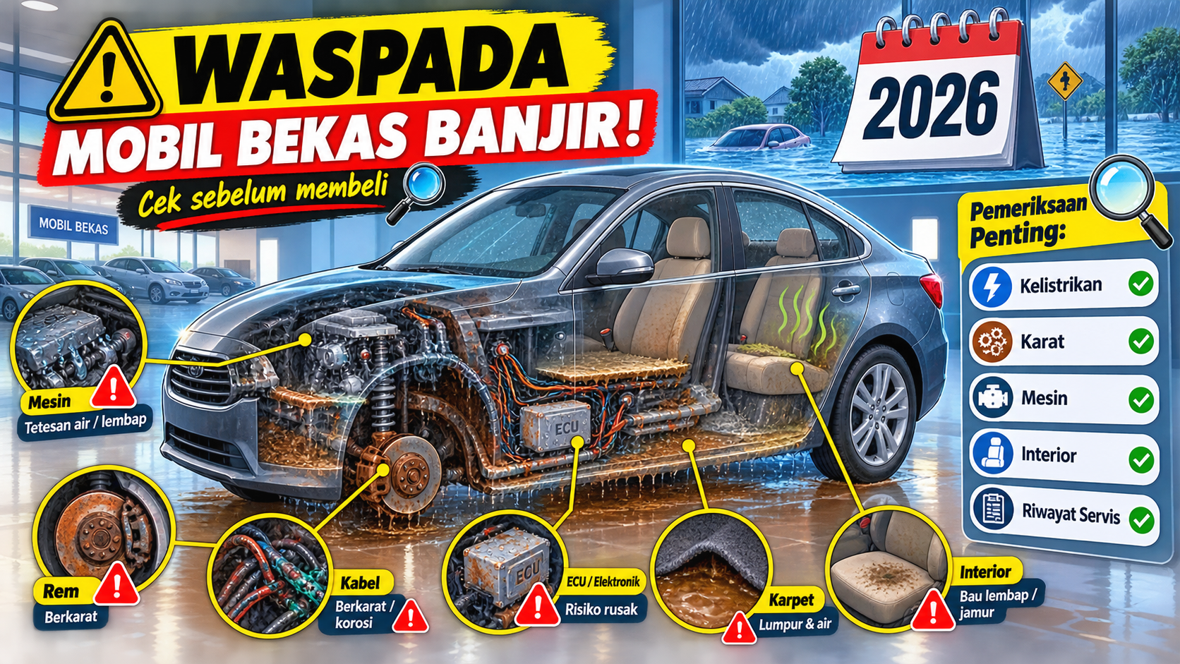 Kenapa Mobil Bekas Banjir Harus Diwaspadai pada 2026? - otomotifnet