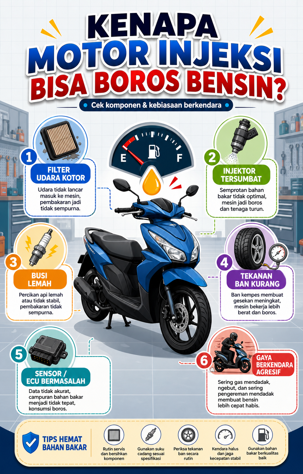 Kenapa Motor Injeksi Bisa Boros Bensin? - motor