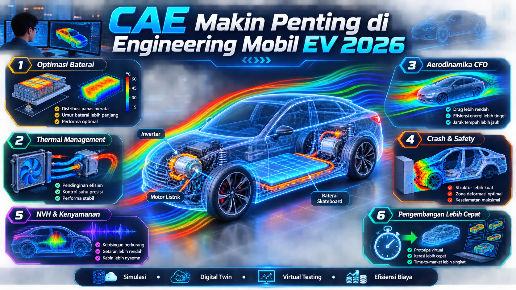 Mengapa CAE Makin Penting di Engineering Mobil EV 2026? - engineering