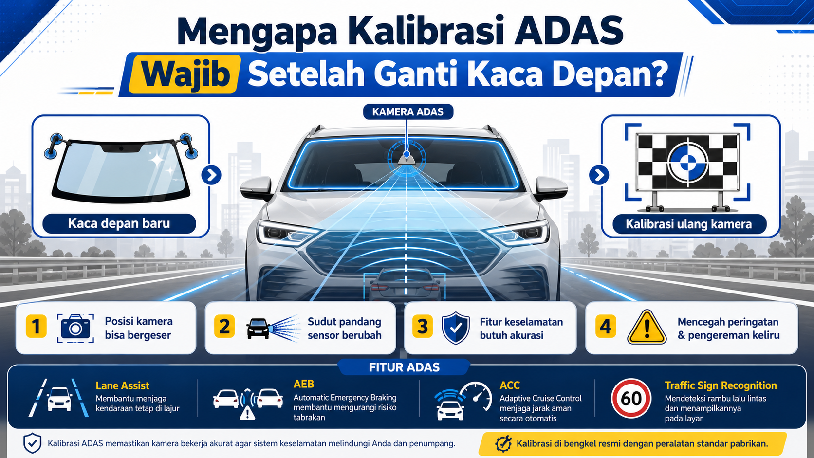 Mengapa Kalibrasi ADAS Wajib Setelah Ganti Kaca Depan? - adas