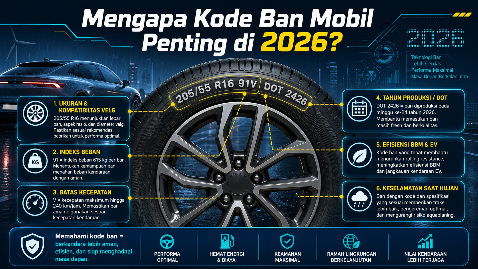 Mengapa Kode Ban Mobil Penting di 2026? - otomotifnet