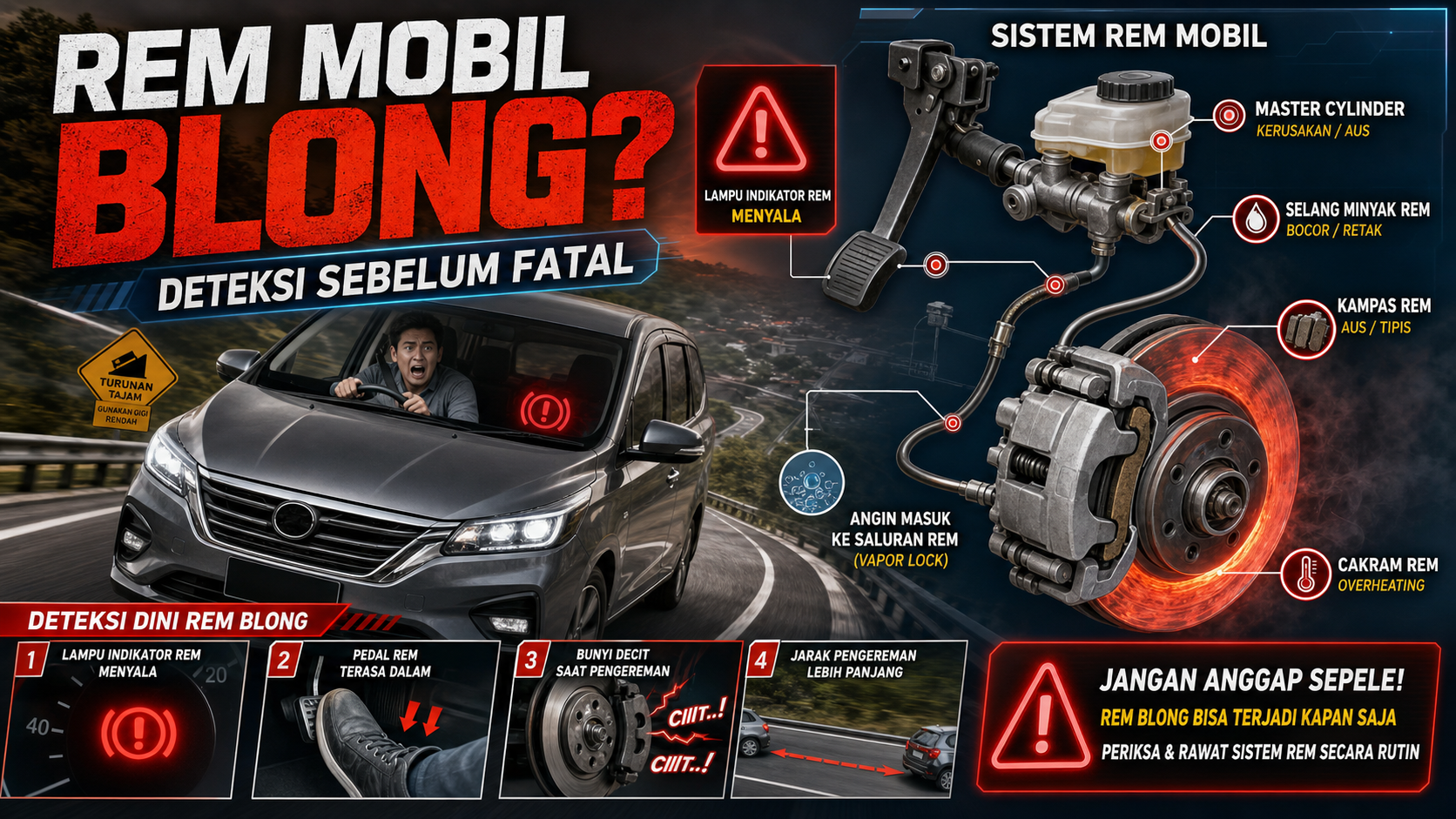 Mengapa Rem Mobil Bisa Blong? - rem