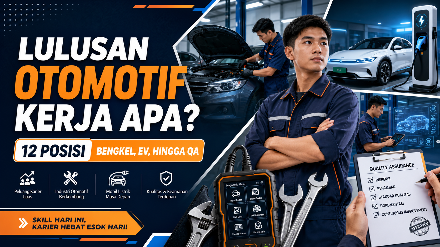 otomotif - Lulusan Otomotif Kerja Apa? 12 Posisi Bengkel, EV, hingga QA