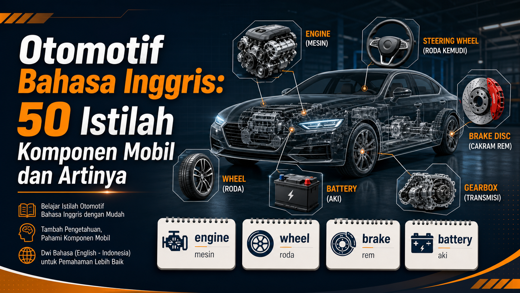 otomotif - Otomotif Bahasa Inggris: 50 Istilah Komponen Mobil dan Artinya