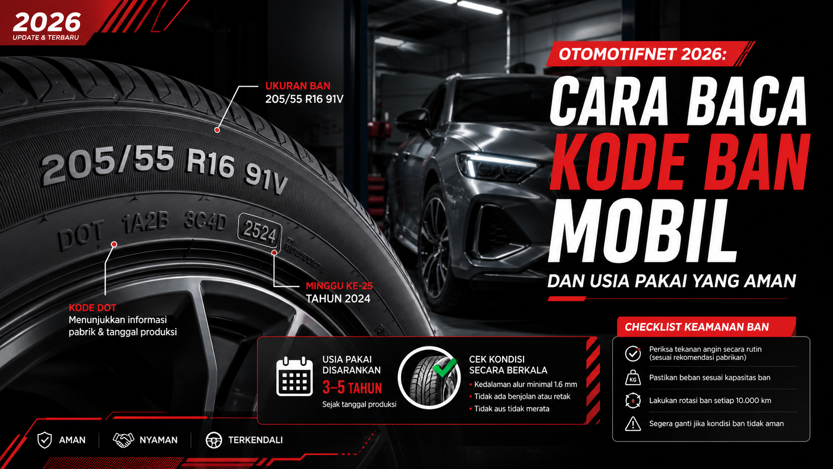 otomotifnet - Otomotifnet 2026: Cara Baca Kode Ban Mobil dan Usia Pakai yang Aman