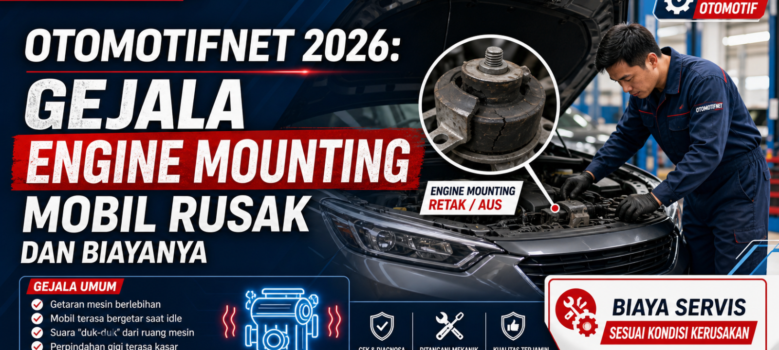 otomotifnet - Otomotifnet 2026: Gejala Engine Mounting Mobil Rusak dan Biayanya