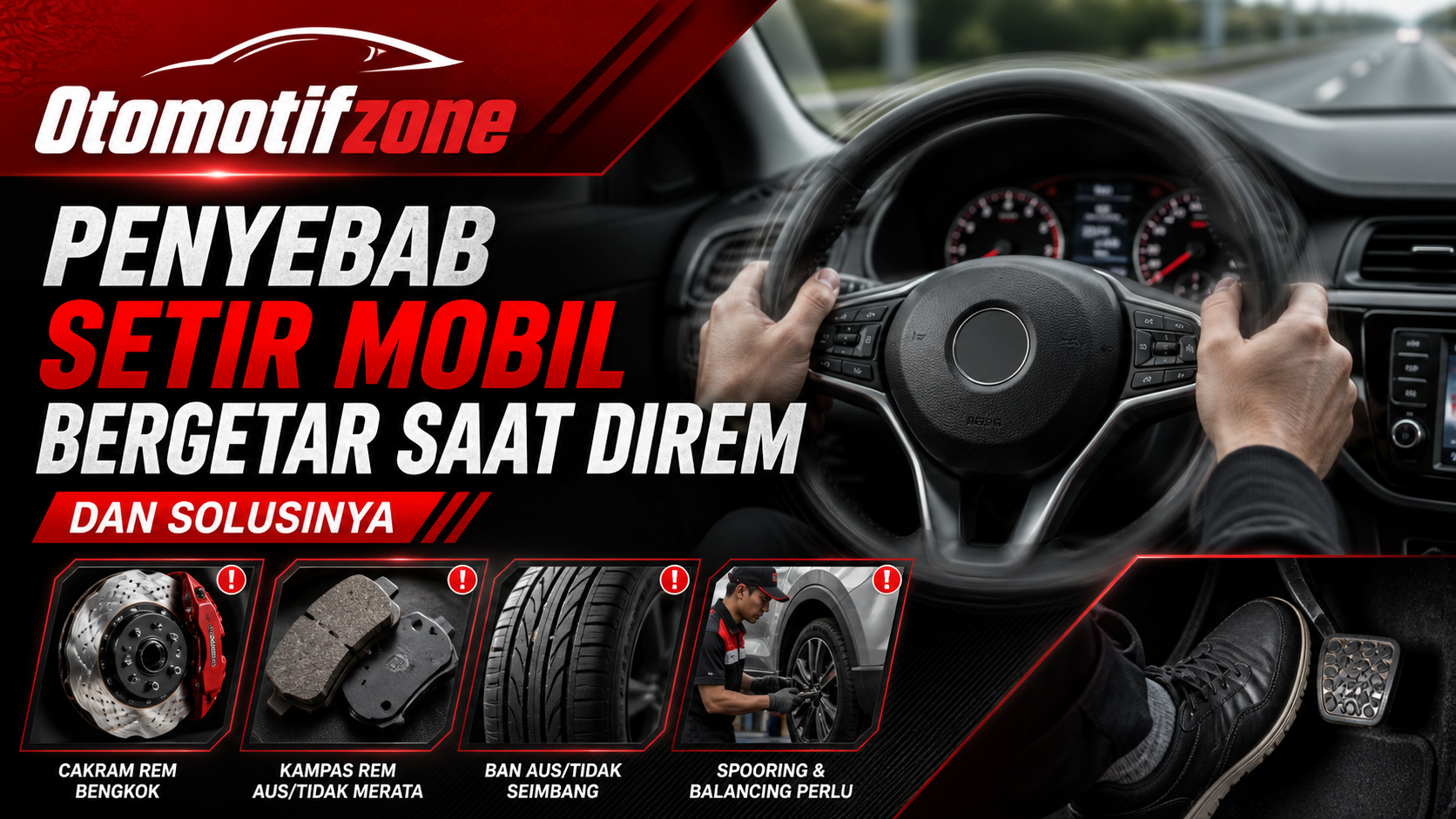 otomotifzone - Otomotifzone: Penyebab Setir Mobil Bergetar Saat Direm dan Solusinya