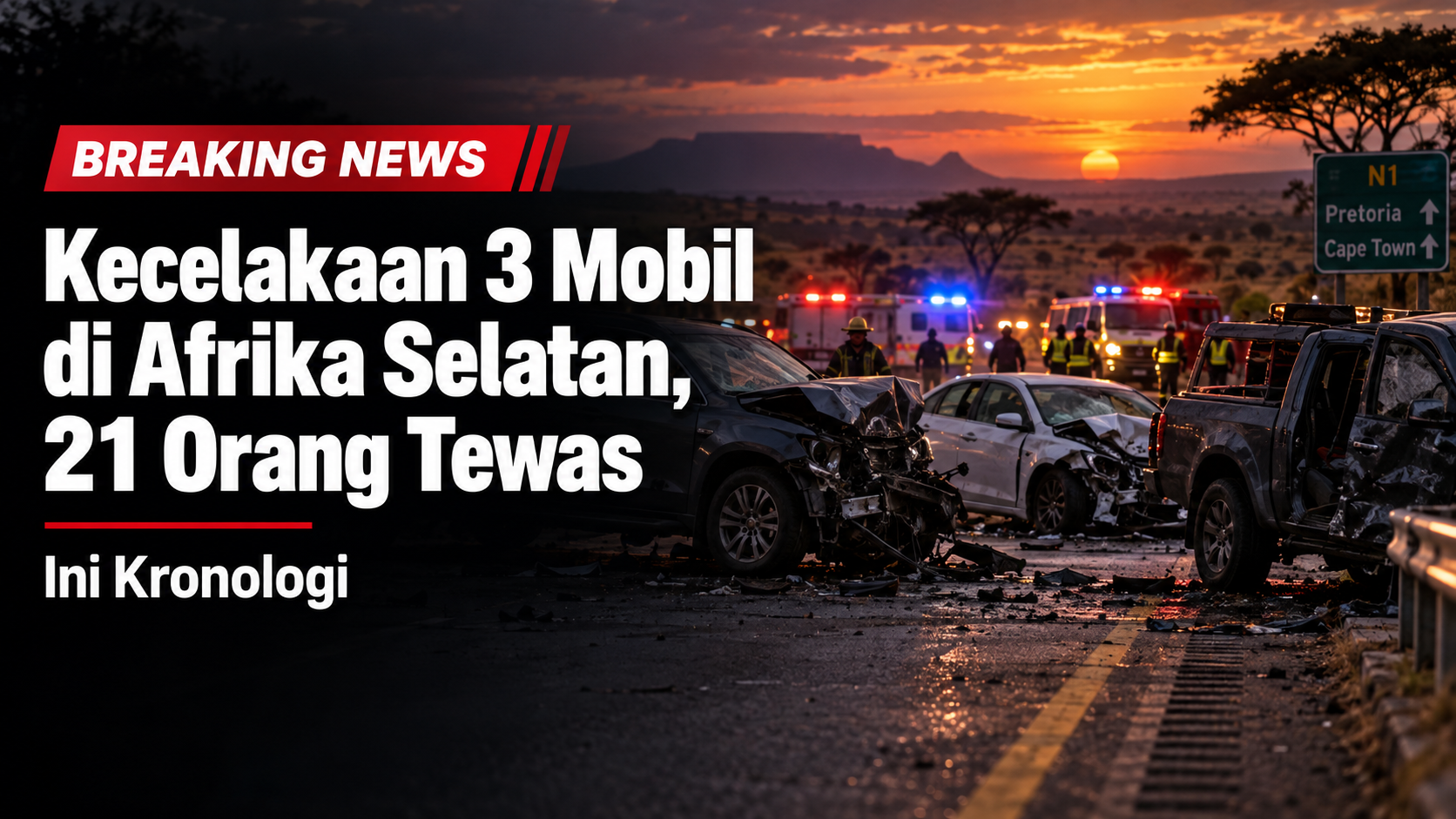 kecelakaan - Kecelakaan 3 Mobil di Afrika Selatan, 21 Orang Tewas: Ini Kronologi