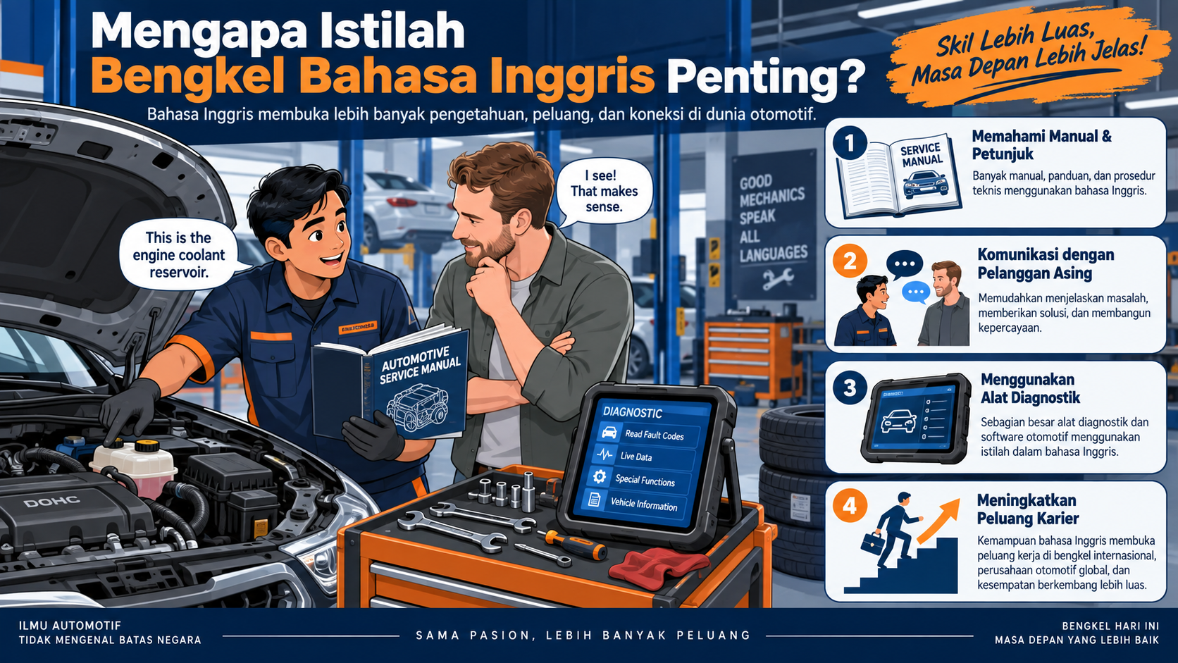 Mengapa Istilah Bengkel Bahasa Inggris Penting? - otomotif