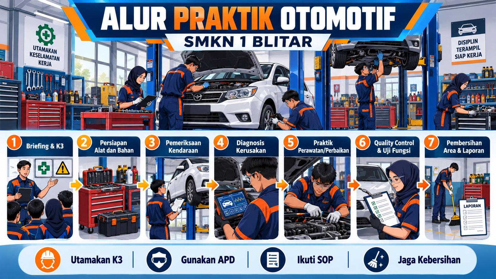 Alur Praktik Otomotif SMKN 1 Blitar - otomotif
