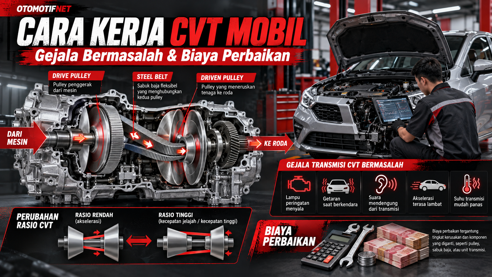 Cara Kerja CVT Mobil - otomotifnet