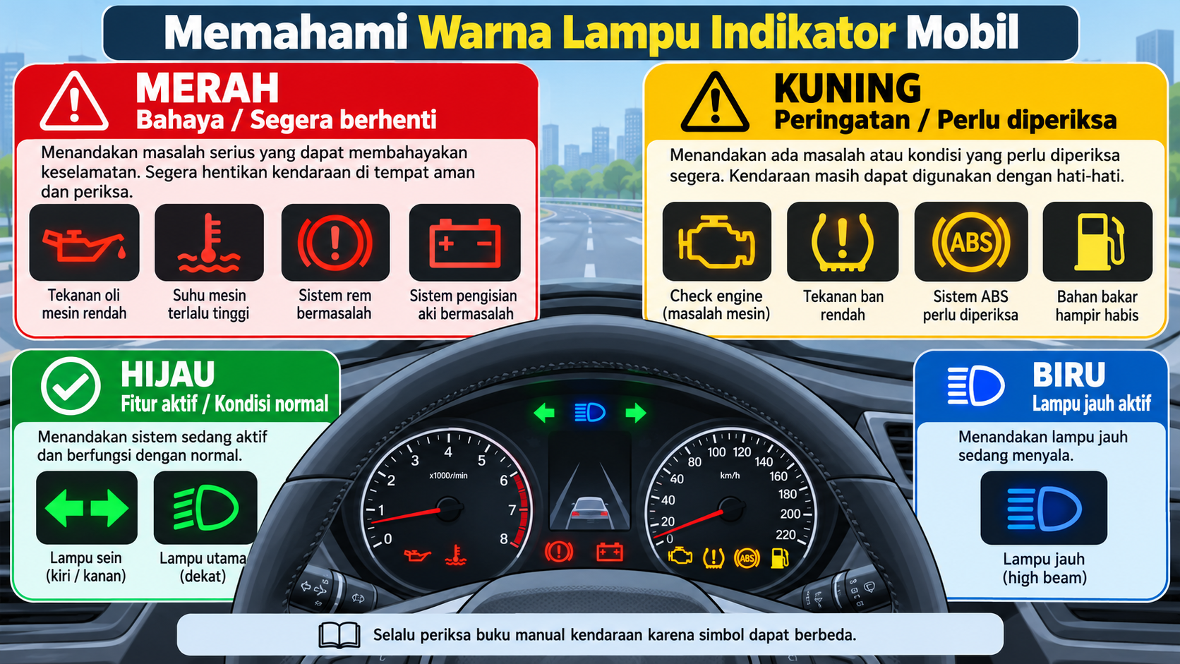 Memahami Warna Lampu Indikator Mobil - indikator