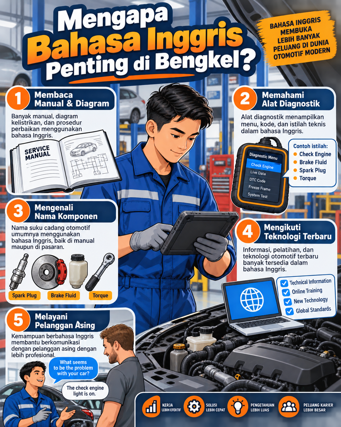 Mengapa Bahasa Inggris Penting di Bengkel? - otomotif